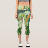 Calla Lily Blume Capri Leggings (Vorderseite)