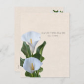 Calla Lily Blume Florenz SAVE THE DATE Elegant Ankündigungspostkarte (Vorne/Hinten)