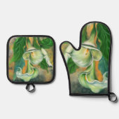 Calla Lily Blume Oven Mitt & Pot Holder Set (Vorderseite)