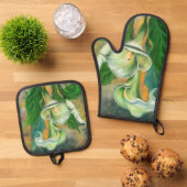 Calla Lily Blume Oven Mitt & Pot Holder Set (Oben Unten)