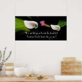 Calla Lily Blume Vertrauen Gottes Schrift drucken Poster (Küche)