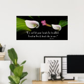 Calla Lily Blume Vertrauen Gottes Schrift drucken Poster (Heimbüro)