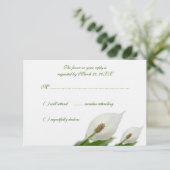 Calla Lily Blume White WedelResponse Cards RSVP Karte (Stehend Vorderseite)