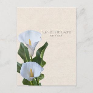 Calla Lily Blumen Floral Elegant SAVE THE DATE Ankündigungspostkarte