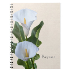 Calla Lily Blumen Florale Elegante Notizbuch Journ Notizblock