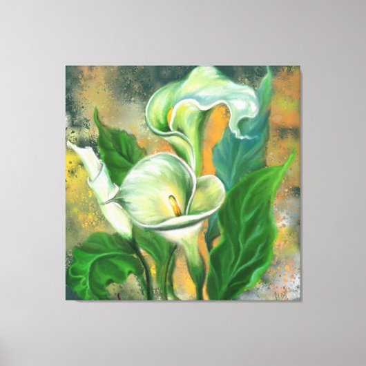 Calla Lily Blumen Kunstmalerei Leinwanddruck (Vorderseite)