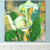 Calla Lily Blumen Kunstmalerei Leinwanddruck (Insitu (Holzboden))