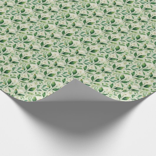 Calla Lily Botanical Greenery Blumengeschenk Wrapp Geschenkpapier (Ecke)