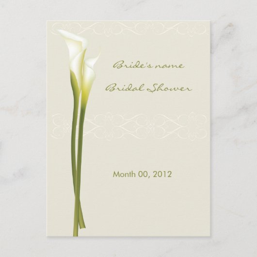Calla Lily Brautparty Advisor Cards Hinweiskarte (Vorderseite)