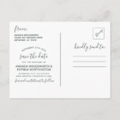 Calla Lily Burlap Lace Wedding Save the Date Cards Ankündigungspostkarte (Rückseite)