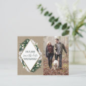 Calla Lily Burlap Lace Wedding Save the Date Cards Ankündigungspostkarte (Stehend Vorderseite)