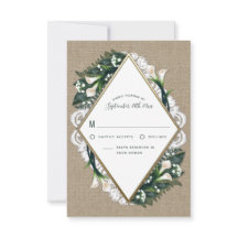 Calla Lily Burlap- und Lace Wedding RSVP-Karten