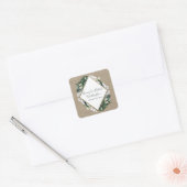 Calla Lily Burlap- und Spitzen-Gastgeschenk Hochze Quadratischer Aufkleber (Umschlag)