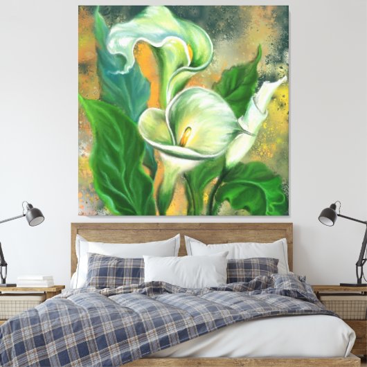 Calla Lily Canvas Print Leinwanddruck (Insitu (Schlafzimmer))