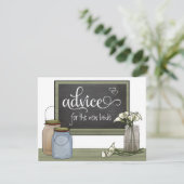 Calla Lily Chalkboard und Mason Jar Advisor Cards Hinweiskarte (Stehend Vorderseite)