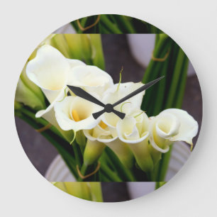 calla lily clock große wanduhr