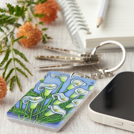 Calla Lily Dreaming Schlüsselanhänger von Lisa Lor (Vorderseite rechts)