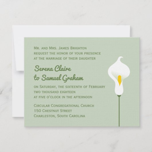 Calla Lily Einladung (Vorderseite)