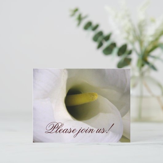 Calla lily Einladung Postcard (Stehend Vorderseite)