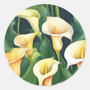 Calla Lily Elegant Runder Aufkleber