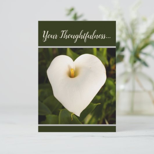 Calla Lily Flat Vielen Dank, dass Sie die Karte "B (Stehend Vorderseite)