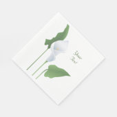 Calla Lily Floral Custom Paper Napkins Serviette (Ecke)