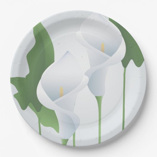 Calla Lily Floral Paper Tellers Pappteller (Vorderseite)