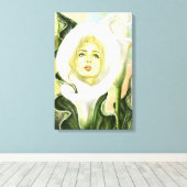 Calla Lily Frau Canvas Print Leinwanddruck (Insitu (Holzboden))