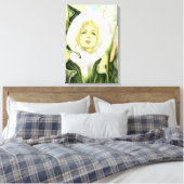 Calla Lily Frau Canvas Print Leinwanddruck (Insitu (Schlafzimmer))