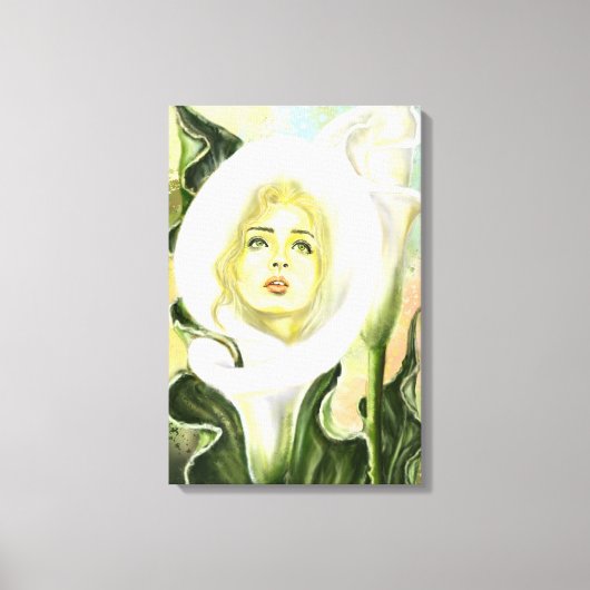 Calla Lily Frau Canvas Print Leinwanddruck (Vorderseite)