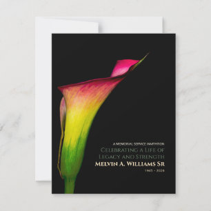 Calla Lily Gedenken – Rote Gelbe Grüne Blumen Einladung
