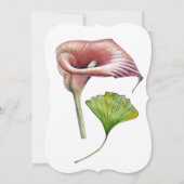 Calla Lily Greenery Minimalistisch Elegante Einlad Einladung (Rückseite)