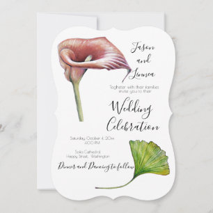 Calla Lily Greenery Minimalistisch Elegante Einlad Einladung