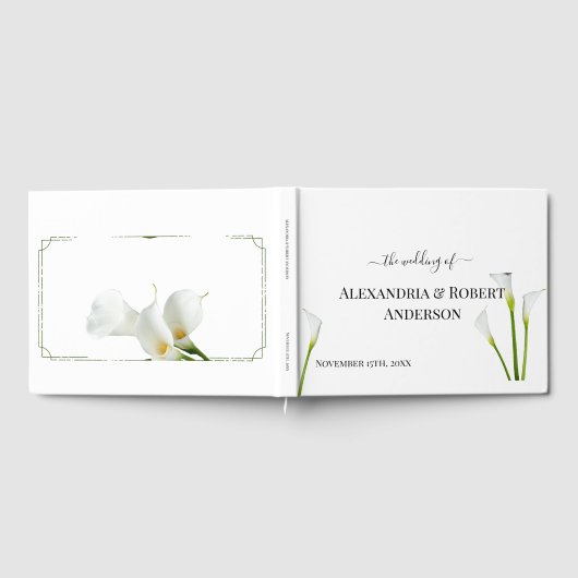 Calla Lily Greenery Wedding Gästebuch (Voll)
