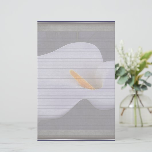 Calla Lily Illustration optionale Linien Notiz Pap Briefpapier (Stehend Vorderseite)