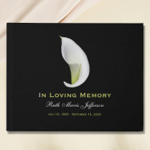 Calla Lily Memorial oder Beerdigung Gästebuch