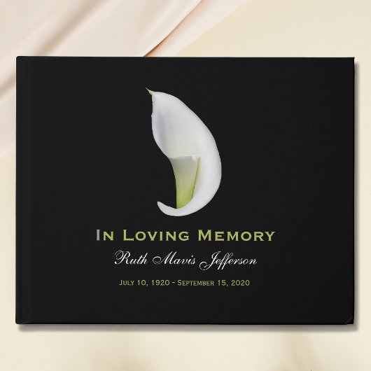 Calla Lily Memorial oder Beerdigung Gästebuch