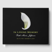 Calla Lily Memorial oder Beerdigung Gästebuch (Vorderseite)