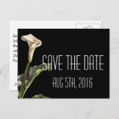 Calla Lily Modern Floral Save the Date Ankündigungspostkarte (Vorne/Hinten)