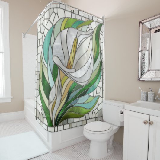 Calla Lily Mosaic Art Duschvorhang (Beispiel)