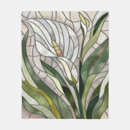 Calla Lily Mosaic Art Fleecedecke (Vorderseite)