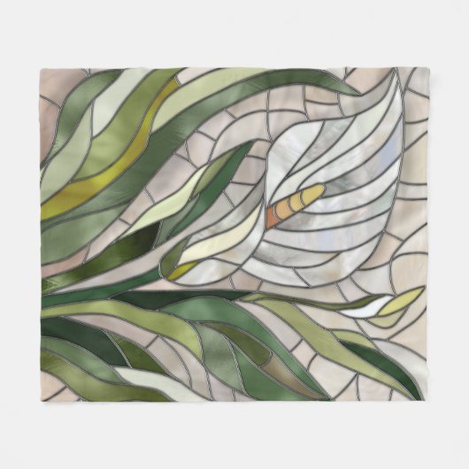 Calla Lily Mosaic Art Fleecedecke (Vorderseite (Horizontal))
