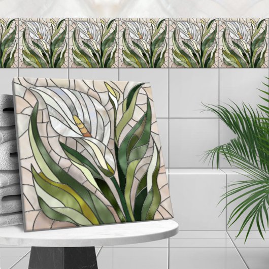 Calla Lily Mosaic Art Fliese
