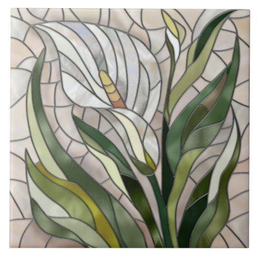 Calla Lily Mosaic Art Fliese (Vorderseite)