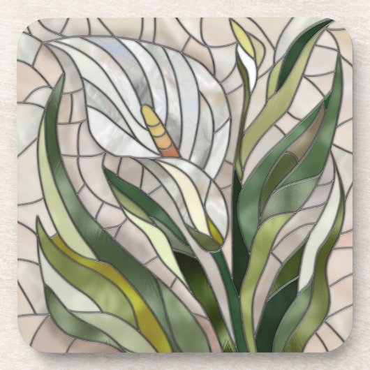 Calla Lily Mosaic Art Getränkeuntersetzer (Vorderseite)