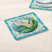 Calla Lily Mosaic Art Rechteckiger Pappuntersetzer (angewinkelt)