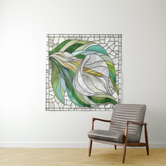 Calla Lily Mosaic Art Wandteppich (Beispiel (Horizontal))
