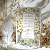 Calla Lily Muslim Wedding Art Nouveau Mucha Einladung