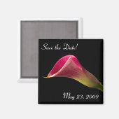Calla Lily on Black, Save the Date! Magnet (Vorderseite/Rückseite)