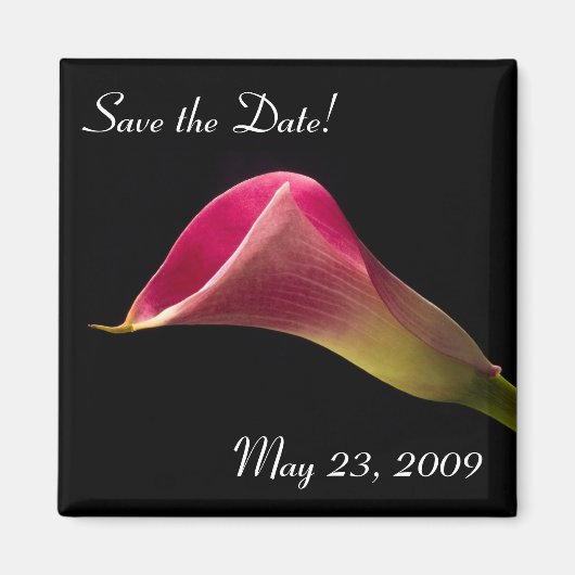 Calla Lily on Black, Save the Date! Magnet (Vorne)